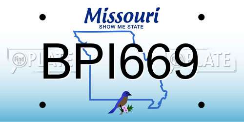 BPI669 Missouri License Plate