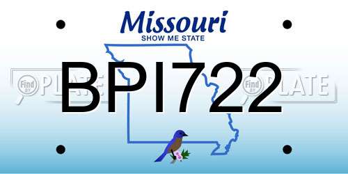 BPI722 Missouri License Plate