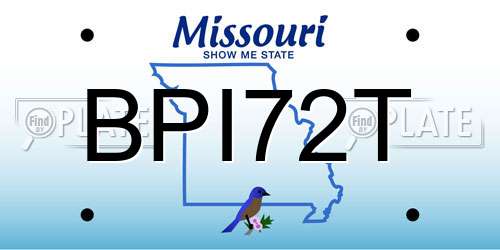 BPI72T Missouri License Plate