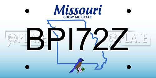 BPI72Z Missouri License Plate