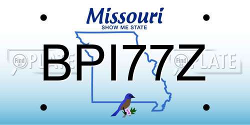 BPI77Z Missouri License Plate