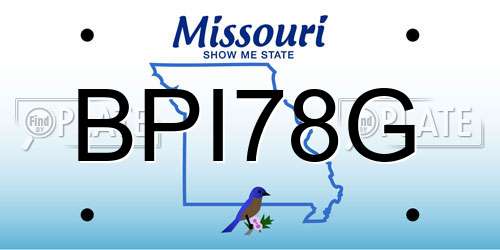 BPI78G Missouri License Plate