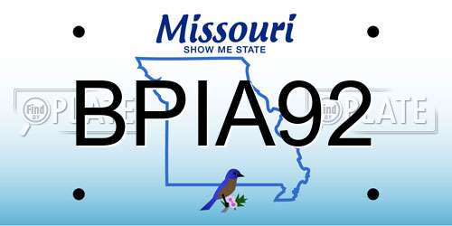 BPIA92 Missouri License Plate