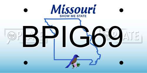 BPIG69 Missouri License Plate