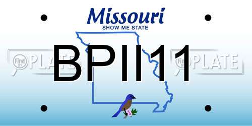 BPII11 Missouri License Plate