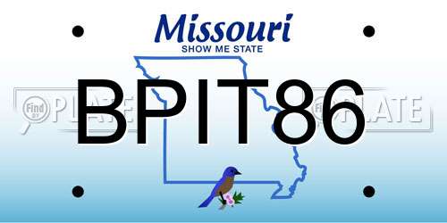BPIT86 Missouri License Plate