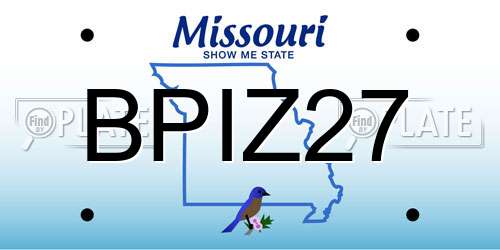 BPIZ27 Missouri License Plate
