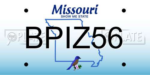 BPIZ56 Missouri License Plate