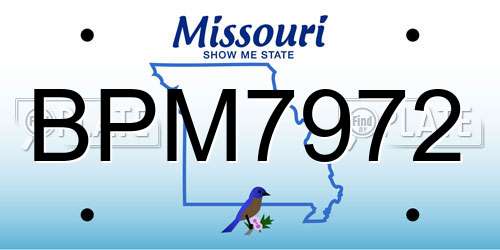 BPM7972 Missouri License Plate