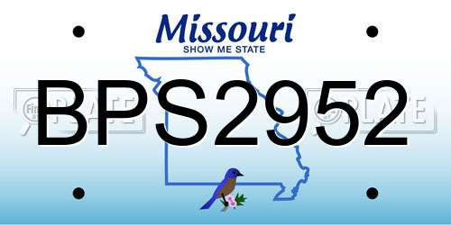 BPS2952 Missouri License Plate