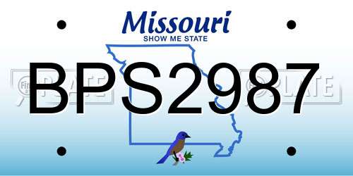 BPS2987 Missouri License Plate