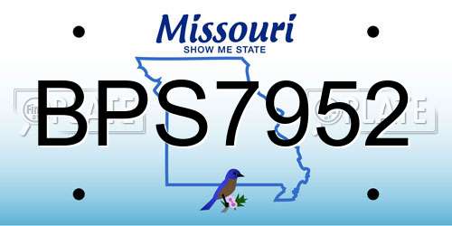 BPS7952 Missouri License Plate