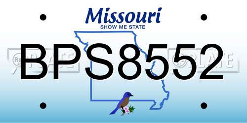 BPS8552 Missouri License Plate