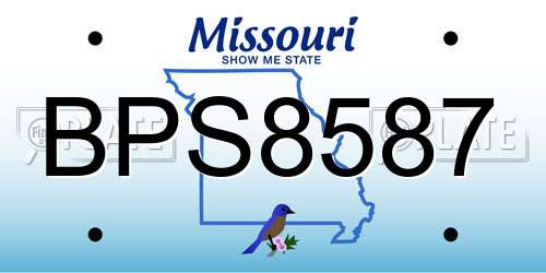 BPS8587 Missouri License Plate