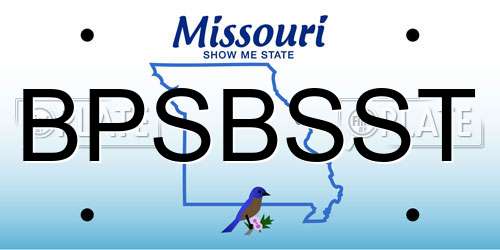 BPSBSST Missouri License Plate