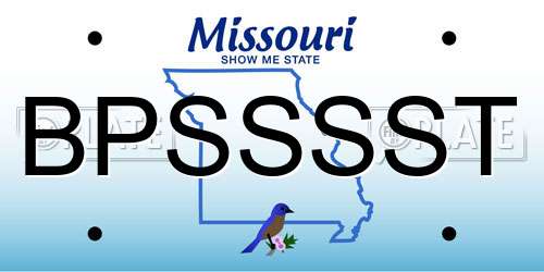 BPSSSST Missouri License Plate