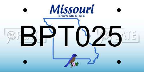 BPT025 Missouri License Plate
