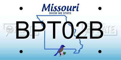 BPT02B Missouri License Plate