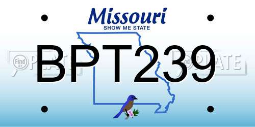 BPT239 Missouri License Plate