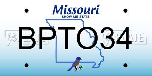 BPTO34 Missouri License Plate