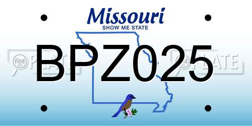BPZ025 Missouri License Plate