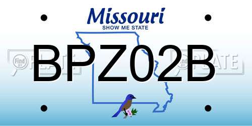 BPZ02B Missouri License Plate