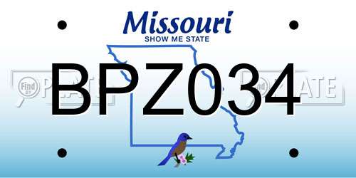 BPZ034 Missouri License Plate