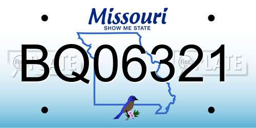 BQ06321 Missouri License Plate