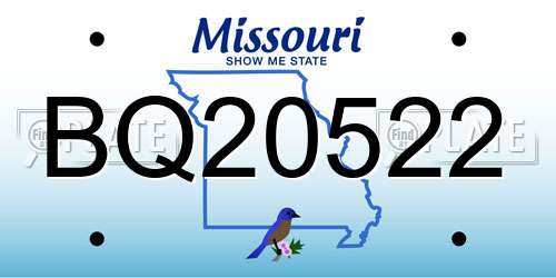 BQ20522 Missouri License Plate