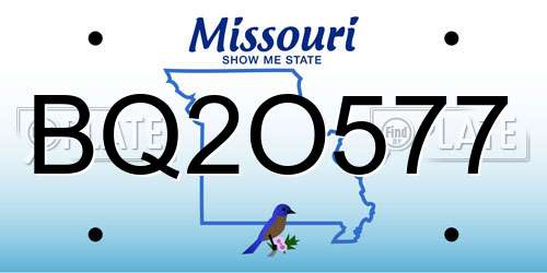 BQ2O577 Missouri License Plate
