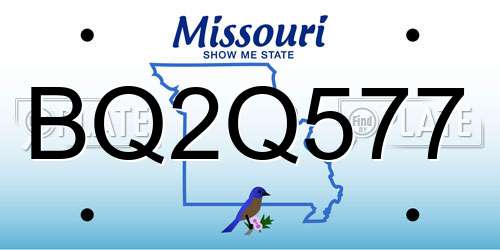 BQ2Q577 Missouri License Plate