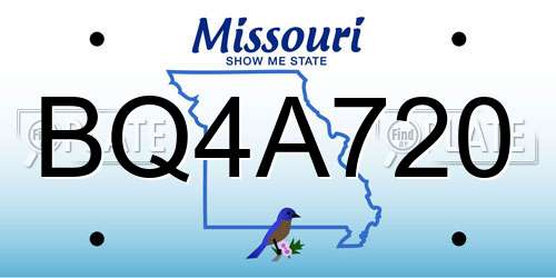 BQ4A720 Missouri License Plate