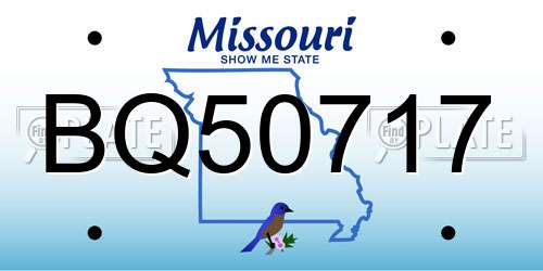 BQ50717 Missouri License Plate