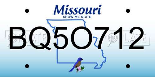 BQ5O712 Missouri License Plate