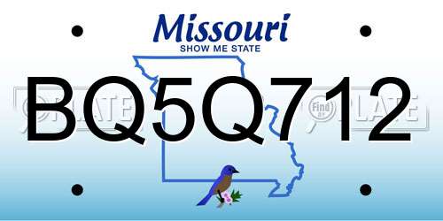 BQ5Q712 Missouri License Plate