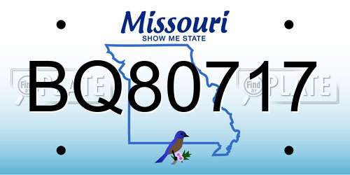 BQ80717 Missouri License Plate