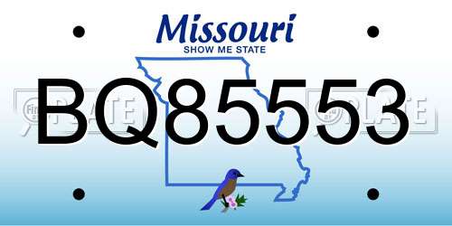 BQ85553 Missouri License Plate