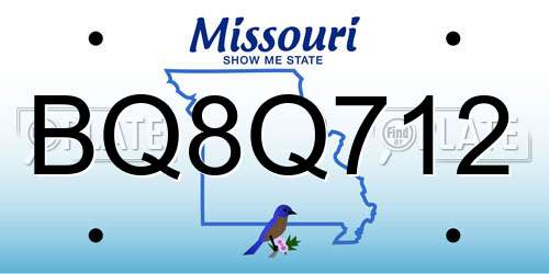 BQ8Q712 Missouri License Plate