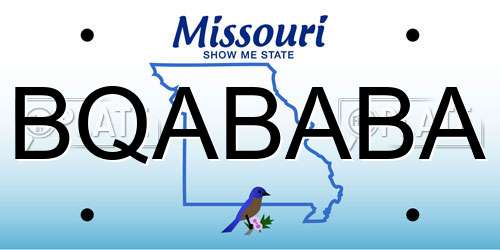 BQABABA Missouri License Plate