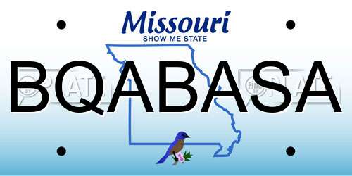 BQABASA Missouri License Plate