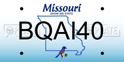 BQAI40 Missouri License Plate