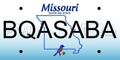 BQASABA Missouri License Plate