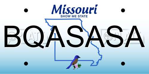 BQASASA Missouri License Plate
