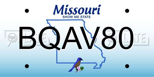 BQAV80 Missouri License Plate