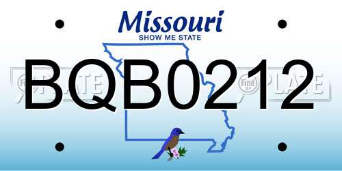 BQB0212 Missouri License Plate