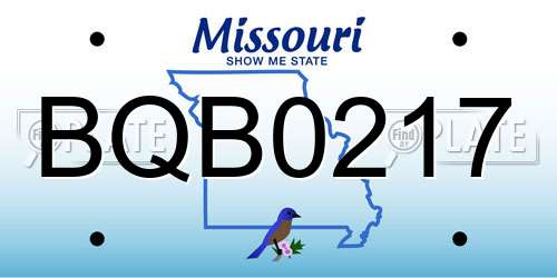 BQB0217 Missouri License Plate