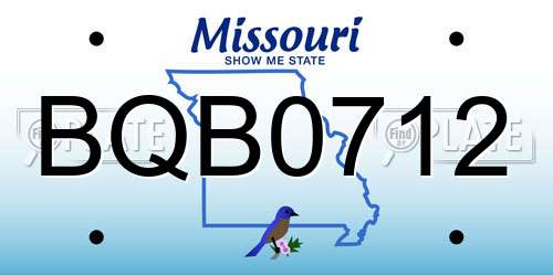 BQB0712 Missouri License Plate