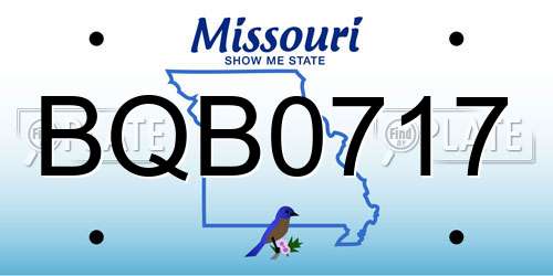 BQB0717 Missouri License Plate