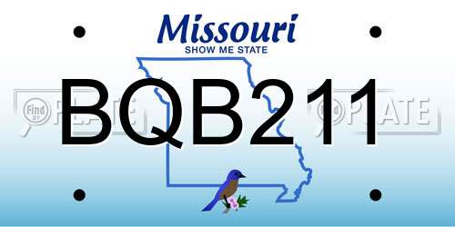BQB211 Missouri License Plate