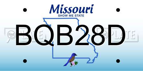 BQB28D Missouri License Plate